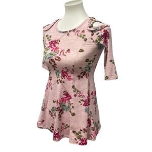 Lilt Womens Size 6 Cold Shoulder Long Sleeve Knee Length Floral Fit Flare Dress